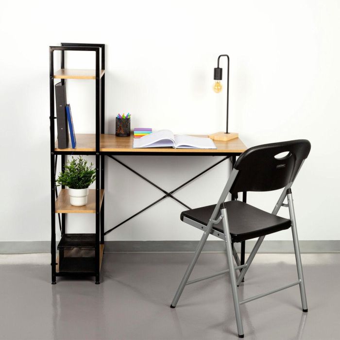 Mesa de Escritorio con Estantería Max Home Acero Melamina Aglomerado 100 x 120 x 52 cm 5 Mesa de Escritorio con Estantería Max Home Acero Melamina Aglomerado 100 x 120 x 52 cm 5