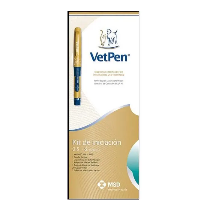 Merck MSD Vetpen Starter Kit 0,5 mL 8 Unidades para inyección de insulina en perros y gatos