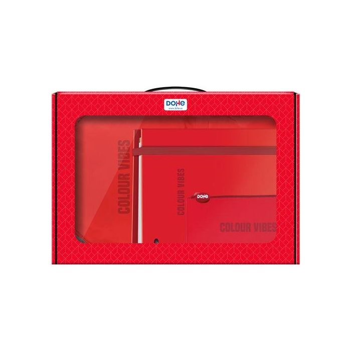 Maletin Regalo Dohe Colour Vibes (Mochila + Carpebloc + Portatodo Triple) Rojo