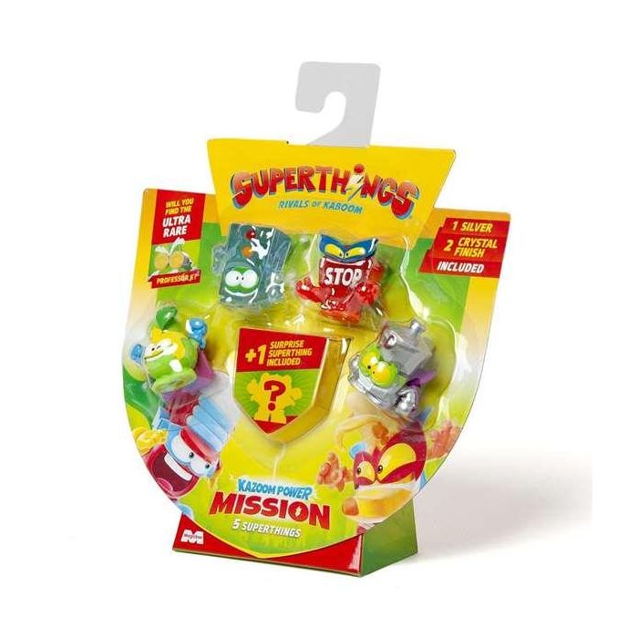 Figura superthings kazoom power mission pack de 5 unidades. incluye un plateado dos con acabado cristal y una sorpresa. 15.1x15.1x4.4 cm - modelos surtidos Figura superthings kazoom power mission pack de 5 unidades. incluye un plateado dos con acabado cristal y una sorpresa. 15.1x15.1x4.4 cm - modelos surtidos