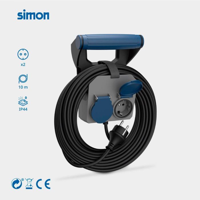 Prolongador expert de pared 2 tomas con tapa ip44 h05rr-f 4 g 1,5 mm² 16 a 230 v~ 10 m negro/gris/azul 2 Prolongador expert de pared 2 tomas con tapa ip44 h05rr-f 4 g 1,5 mm² 16 a 230 v~ 10 m negro/gris/azul 2
