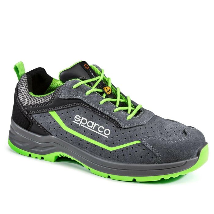 Sparco S0753844GRVF Zapato Seguridad Indy Felix S1P ESD Gris-Verde Fluor Talla 44 Puntera Fibra Vidrio Antiperforación Ladder Grip
