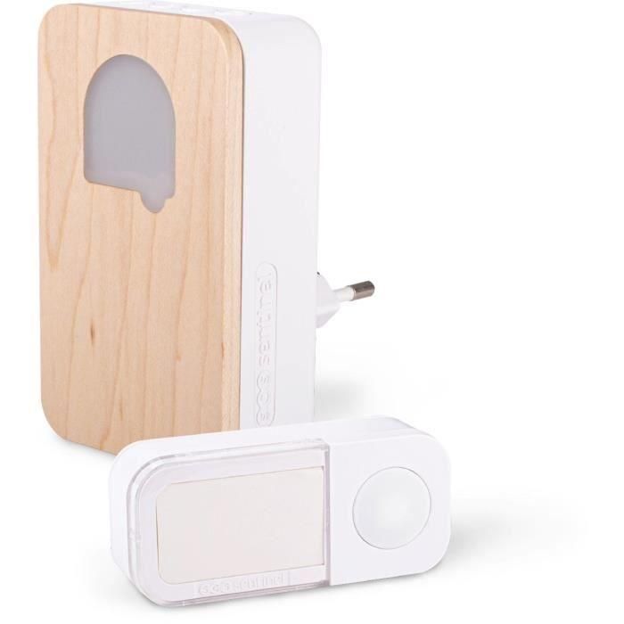 Scs Sentinel AAAAO00654 Timbre acogedor SONE Madera Inalámbrico sin batería Alcance 150m 25 melodías IP65