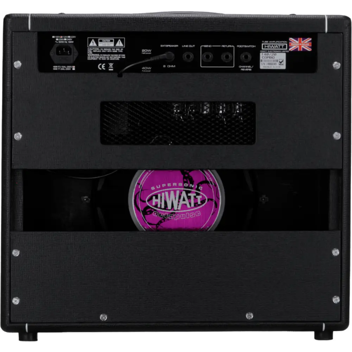 HIWATT T40 Amplificador de Guitarra Combo de Válvulas 40W/20W 1x12" con Reverb de Muelles 2