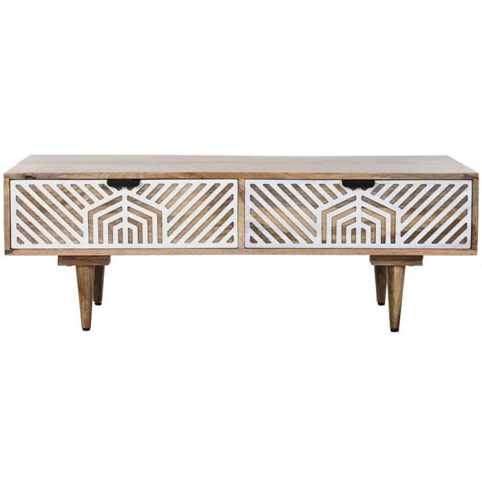 Mesa de Centro Home ESPRIT Blanco Madera de mango 115 x 60 x 40 cm Mesa de Centro Home ESPRIT Blanco Madera de mango 115 x 60 x 40 cm