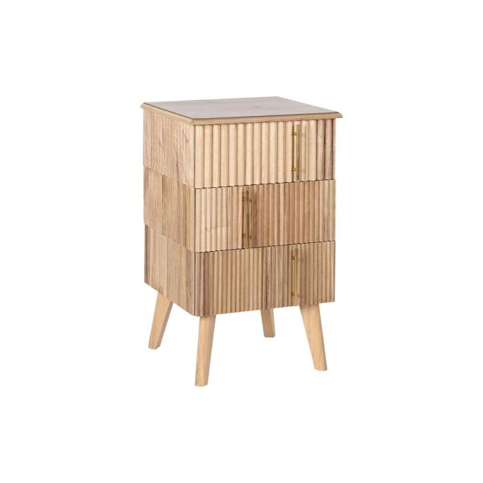 Mesita de Noche DKD Home Decor Dorado Marrón claro Madera de Paulonia Madera MDF 43 x 40 x 70 cm Mesita de Noche DKD Home Decor Dorado Marrón claro Madera de Paulonia Madera MDF 43 x 40 x 70 cm