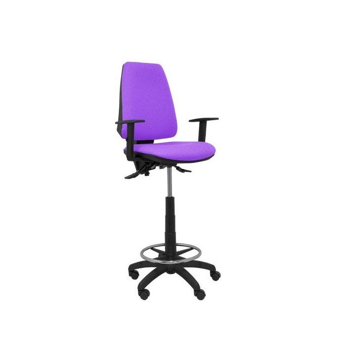 Taburete Piqueras Y Crespo Elche S Brazos Regulables Ergonomico Mecanismo Asincro Regulable En Altura Aro Reposapies Cromado Ruedas Nailon Asiento Y Respaldo Tapizados Bali Lila