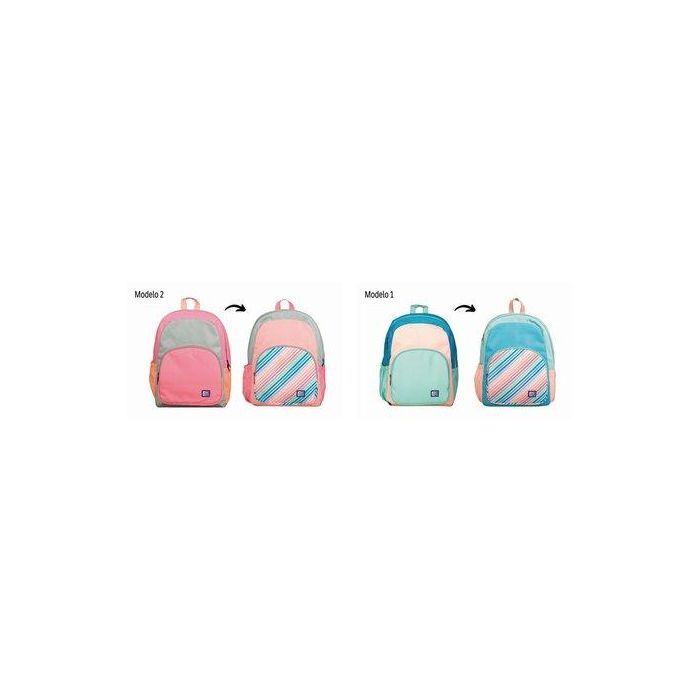 Mochila Oxford Color Block Reversible Surtido