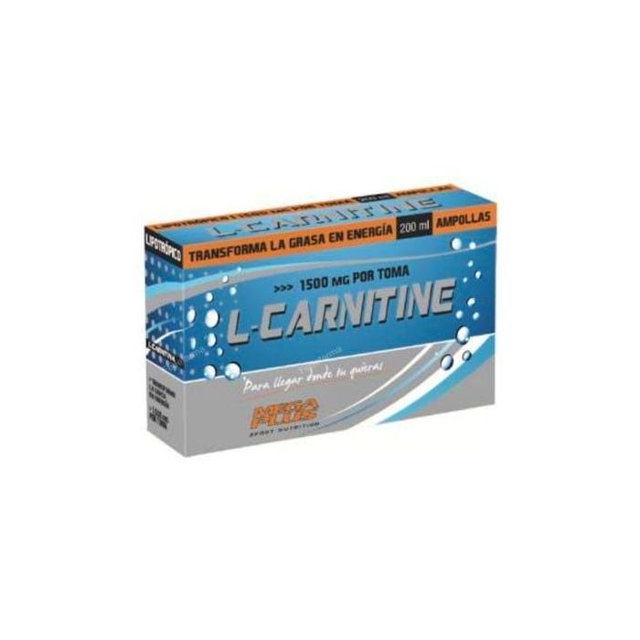 MEGA PLUS L-Carnitina 1500mg 20 Ampollas: Suplemento para la Pérdida de Grasas con Quema Acelerada en Deporte