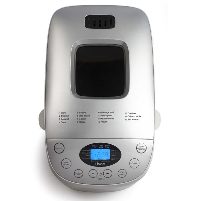 LIVOO DOP205W Panificadora - Pantalla digital 15 programas - Blanco 3 LIVOO DOP205W Panificadora - Pantalla digital 15 programas - Blanco 3