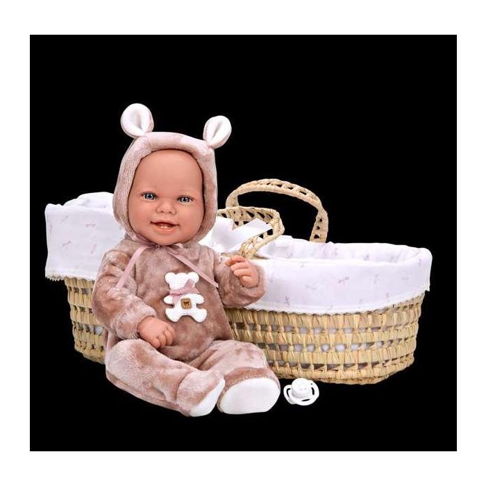 Muñecas Arias Muñeca Elegance Zoe de 42 cm Rosa con Canastilla Mimbre, Cuerpo de Vinilo para Niña 5 Muñecas Arias Muñeca Elegance Zoe de 42 cm Rosa con Canastilla Mimbre, Cuerpo de Vinilo para Niña 5