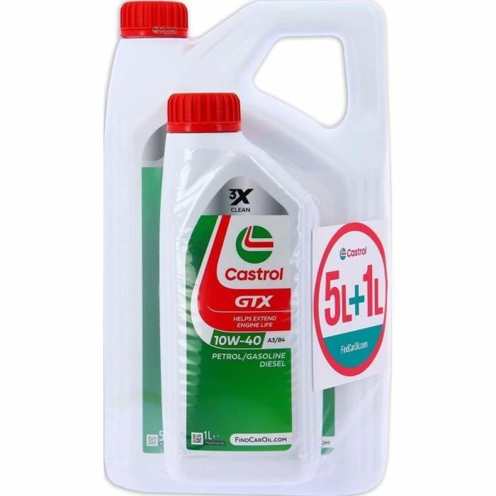 Aceite de motor - CASTROL GTX - 10W-40 A3/B4 - 5L+1L - 057026 4