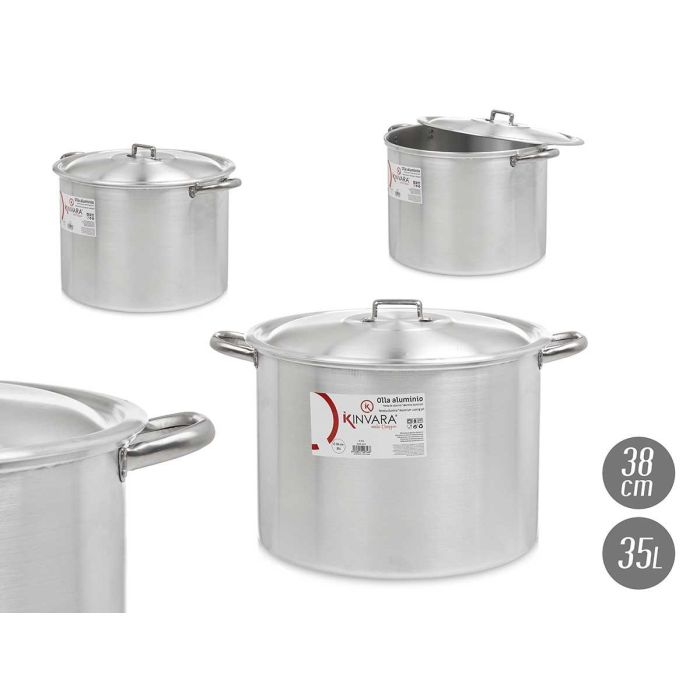 Olla de Aluminio Kinvara 38 cm 35 L - Apta Gas, Horno y Lavavajillas (2 Unidades) Olla de Aluminio Kinvara 38 cm 35 L - Apta Gas, Horno y Lavavajillas (2 Unidades)