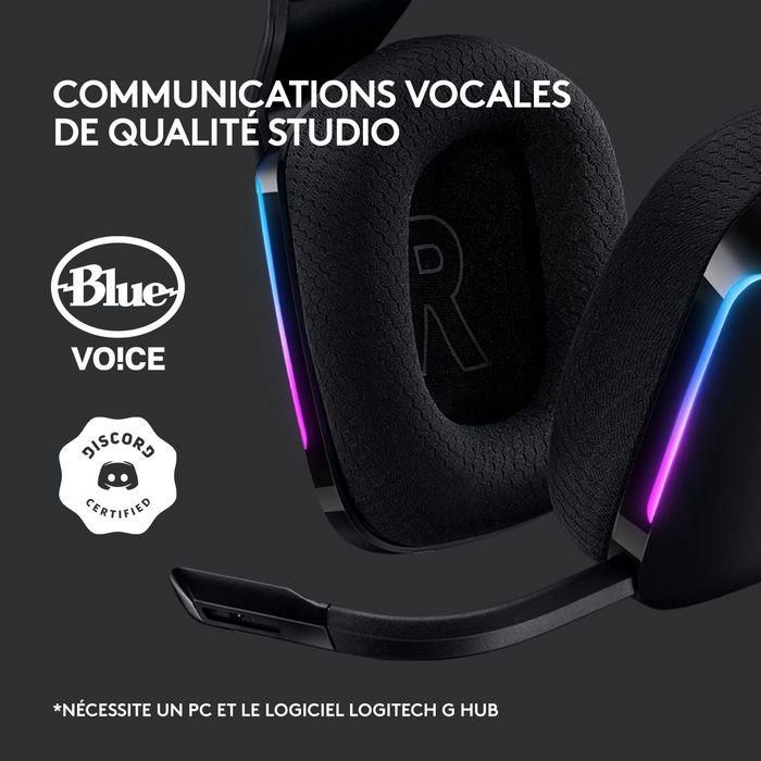 Logitech G G733 Auricular Gaming Inalámbrico con Micrófono Desmontable Blue VO!CE, RGB LIGHTSYNC, 29h Batería, para PC y Consola - Negro 22