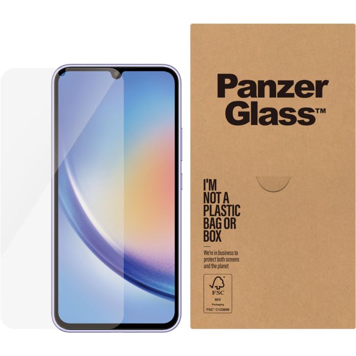 PanzerGlass Screen Protector Samsung Galaxy A34 5G Ultra-Wide Fit *BULK - Cristal Templado Resistente a Golpes y Rayones, Aplicación Seca
