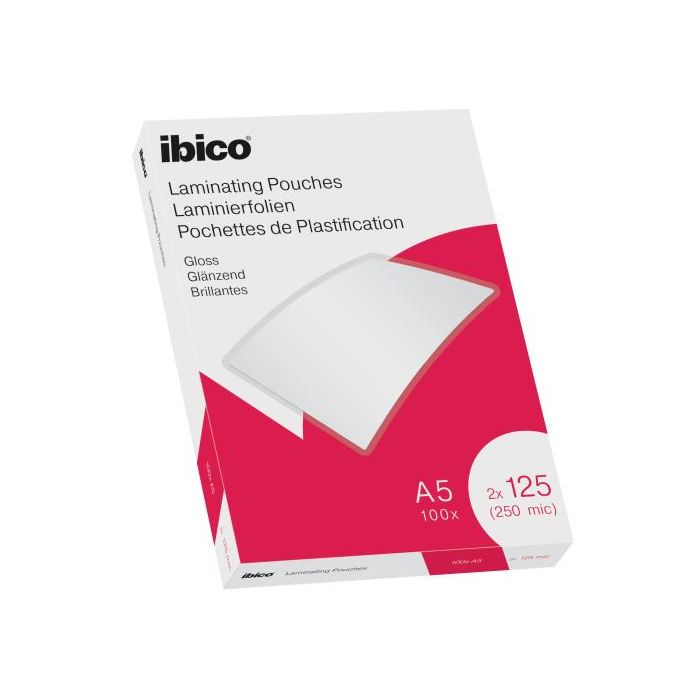 Ibico 627315 Caja 100 Bolsas Plastificar A5 Brillo 154x216mm 125 Micras