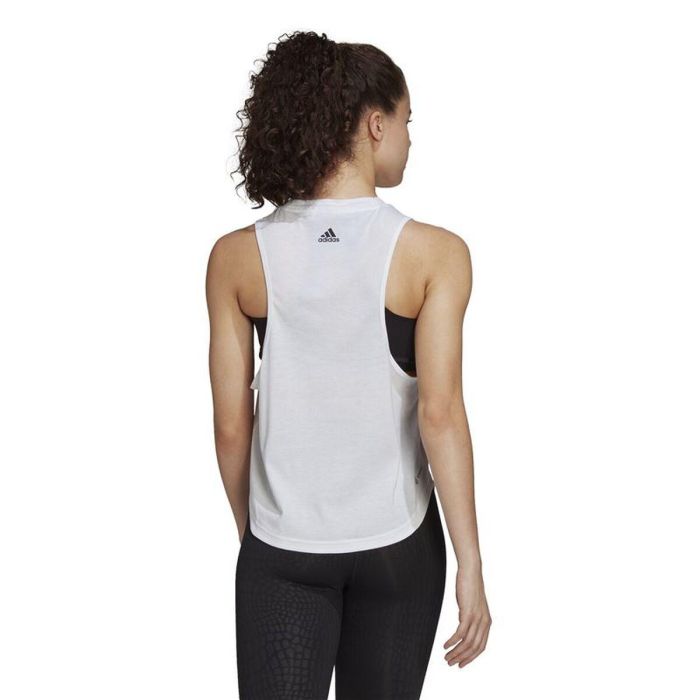 Camiseta de Tirantes Mujer Adidas AEROREADY Blanco 43,5