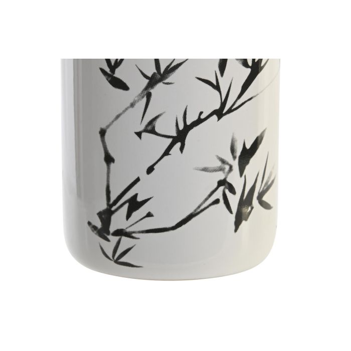 DKD Home Decor Vaso Oriental de Gres Blanco y Negro 7.6 x 11 x 7.6 cm 1