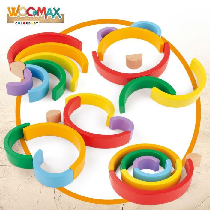 Juego de habilidad Woomax Arcoíris 21 x 10 x 3,5 cm (12 Unidades) 4