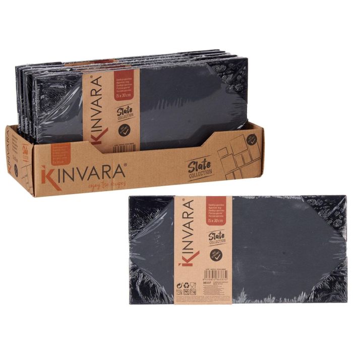 Pizarra para Aperitivos Rectangular 15x30 cm Kinvara - Negro (24 Unidades) 2