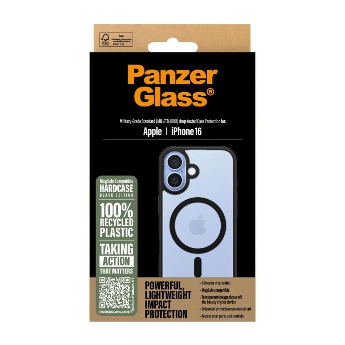 PanzerGlass HardCase Black MagSafe para iPhone 16 1 PanzerGlass HardCase Black MagSafe para iPhone 16 1