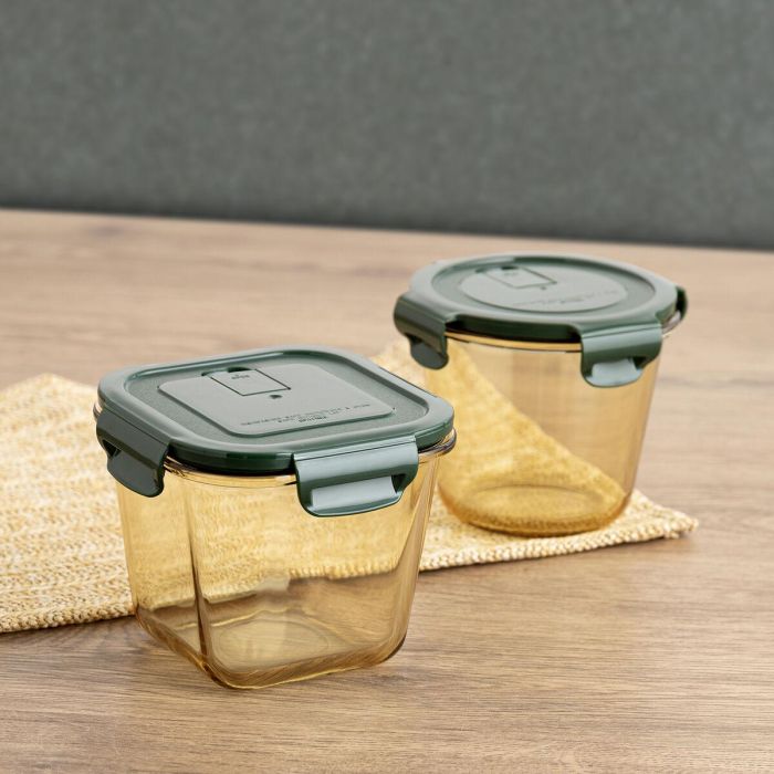 Fiambrera Hermética Bidasoa Infinity Redonda 700 ml Amarillo Vidrio (12 Unidades) 5 Fiambrera Hermética Bidasoa Infinity Redonda 700 ml Amarillo Vidrio (12 Unidades) 5