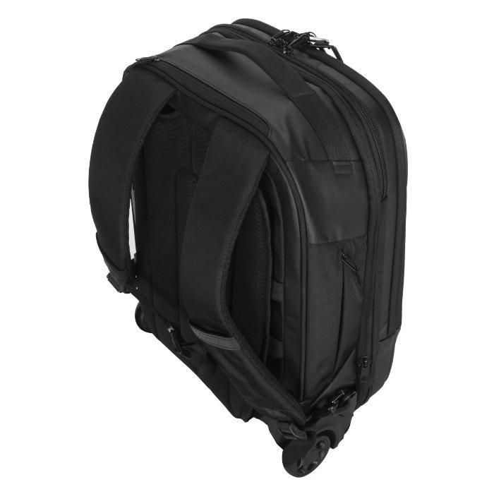 Targus EcoSmart Mobile Tech Traveler Mochila con Ruedas Convertible para Portátil 15.6" con SafePort Sling Expandible 35-40L Negra Equipaje de Mano 6