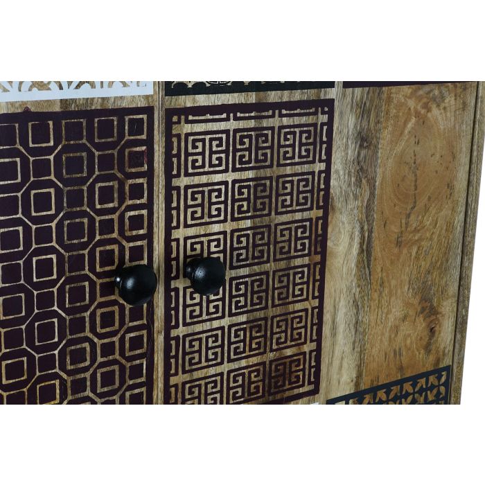 DKD Home Decor Aparador Boho 2 Puertas 2 Estanterías Mango Metal Marrón Claro Dorado 152x84x43 cm 3
