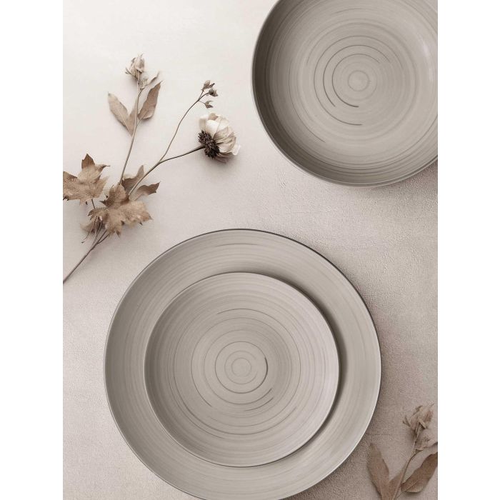 Set Vajilla 18 Pcs Espiral Gris Vessia 34X28CM (2 Unidades) 2 Set Vajilla 18 Pcs Espiral Gris Vessia 34X28CM (2 Unidades) 2