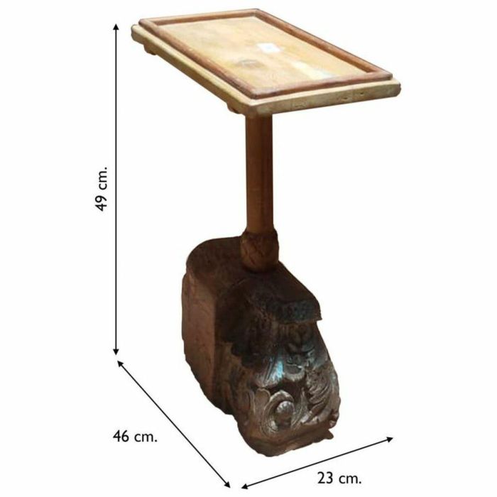 Mesa auxiliar Alexandra House Living Marrón Madera Reciclada 23 x 49 x 46 cm 1