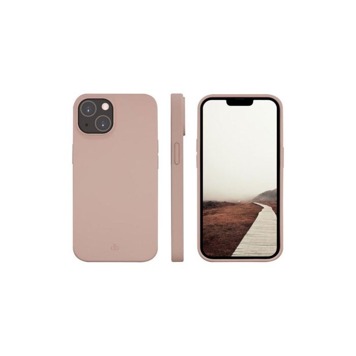 dbramante1928 Funda Monaco para iPhone 14, Silicona Reciclada, MagSafe, Arena Rosa 2