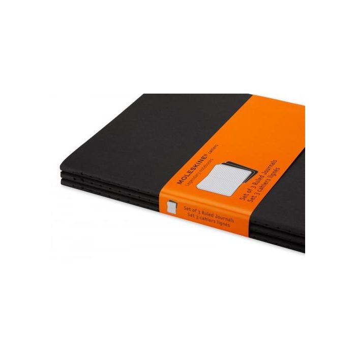 Cuaderno Moleskine Cahier 9X14 64H Horizontal Negra Set De 3 3