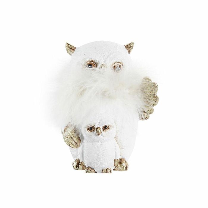 Figura Navidad Moderna DKD Home Decor Blanco Dorado 7 x 10 x 7.5 cm (2 Unidades) 1