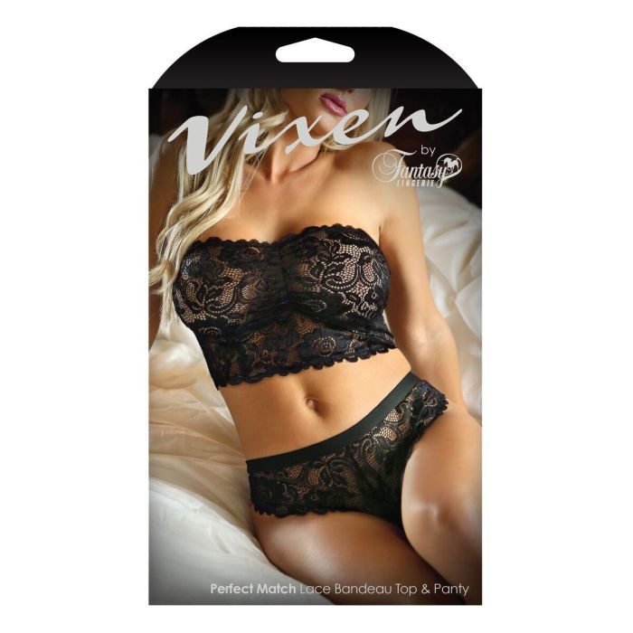 Conjunto de Lencería Fantasy Lingerie Negro (Talla única) 1