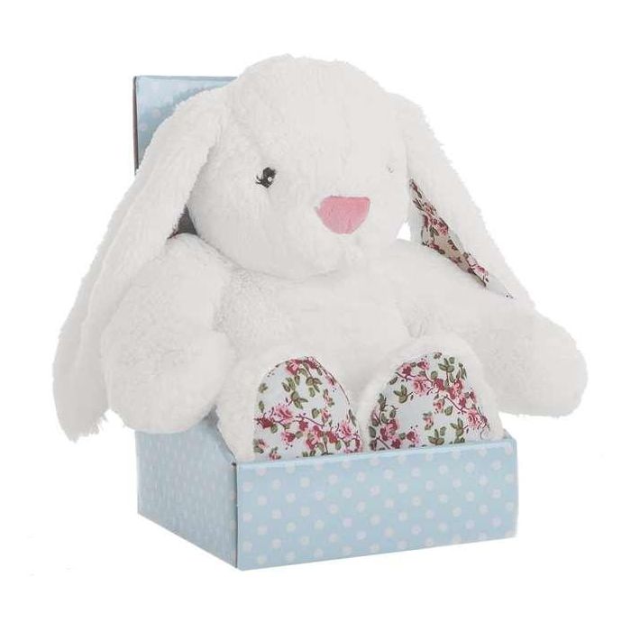 Conejo flores blanco en caja 40 cm 1 Conejo flores blanco en caja 40 cm 1