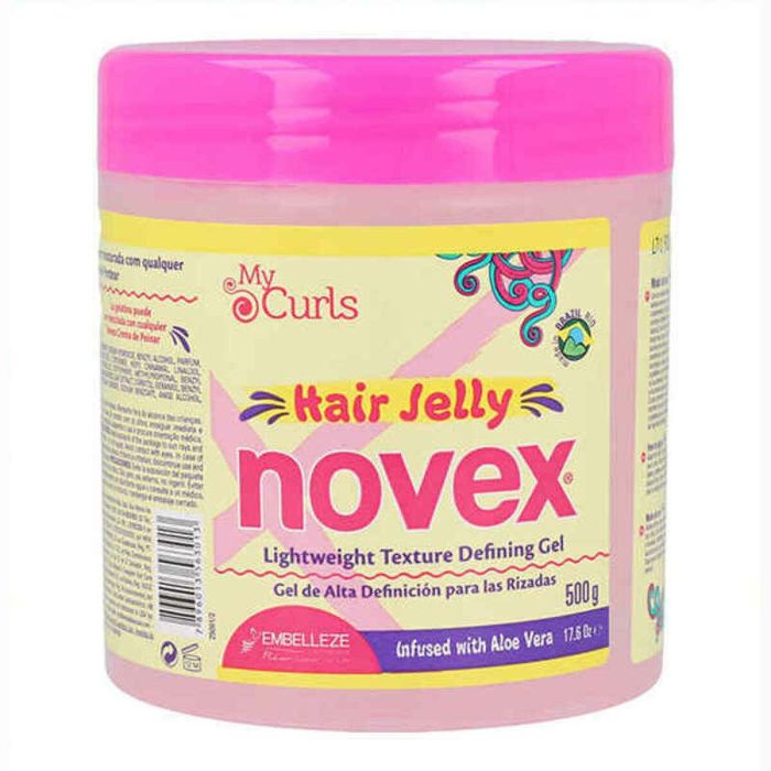 Gel Novex My Curls Gelatina Aguanta Todo 500g - Hidratación y Definición para Cabello Rizado, con Aloe Vera y Colágeno Gel Novex My Curls Gelatina Aguanta Todo 500g - Hidratación y Definición para Cabello Rizado, con Aloe Vera y Colágeno