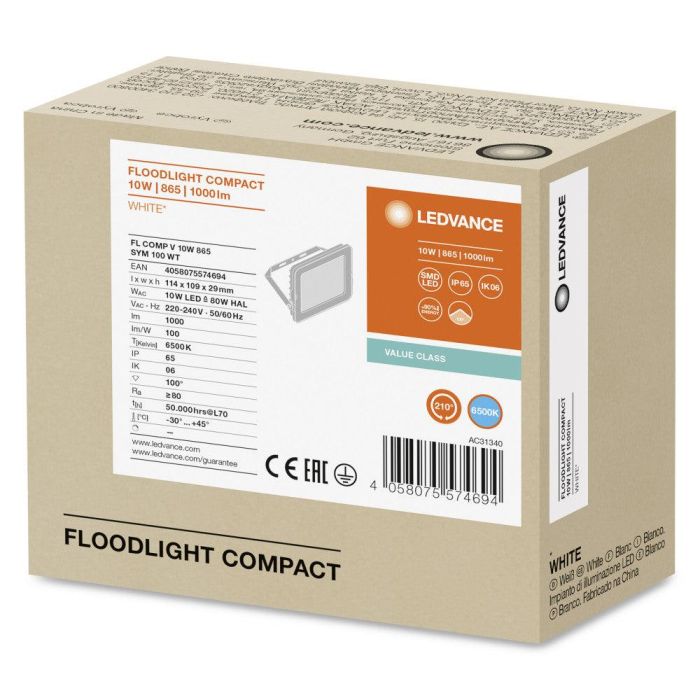 [LVE-4058075574694] Foco Proyector LED Ledvance 10W 1000Lm 6500K 100 x 100º IP65 1