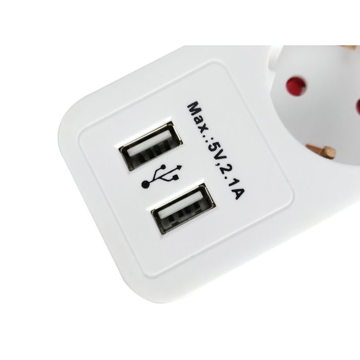 EQUIP REGLETA CON 5 TOMAS CABLE DE RED DE 1.5 METROS + 2 PUERTOS USB Y BOTON DE APAGADO ENCENDIDO 4 EQUIP REGLETA CON 5 TOMAS CABLE DE RED DE 1.5 METROS + 2 PUERTOS USB Y BOTON DE APAGADO ENCENDIDO 4