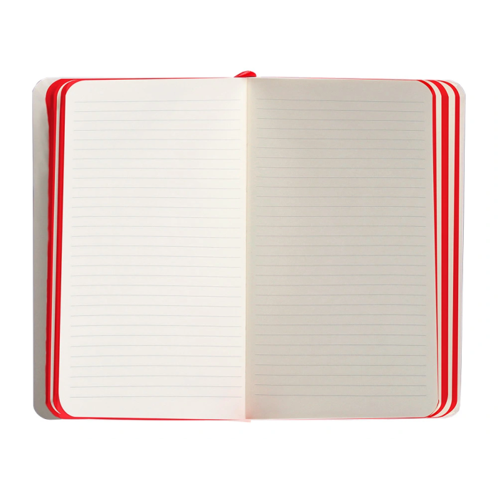 Antartik Cuaderno A6 Tapa Blanda Rayas Negro y Rojo 100 Hojas 80gr FSC 7