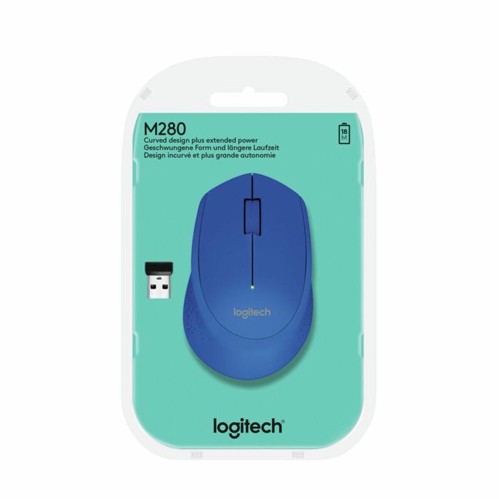 Logitech 910-004287 Ratón Óptico Inalámbrico M280 Azul, 1000 DPI, Receptor USB, 18 Meses de Pila 0 Logitech 910-004287 Ratón Óptico Inalámbrico M280 Azul, 1000 DPI, Receptor USB, 18 Meses de Pila 0