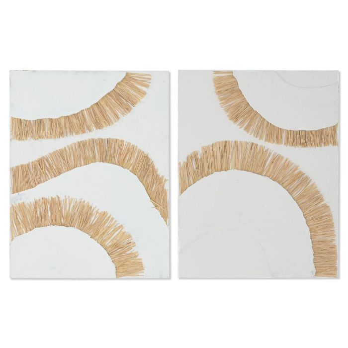 DKD Home Decor Cuadro Boho de Yute y Lienzo Blanco Natural 80x60 cm, 3cm Profundidad - Set 2 Unidades DKD Home Decor Cuadro Boho de Yute y Lienzo Blanco Natural 80x60 cm, 3cm Profundidad - Set 2 Unidades