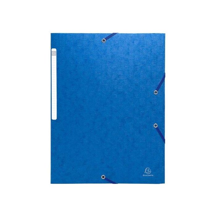 Carpeta De Gomas Y Solapas Exacompta Scotten Maxi Carton Gofrado A4 Con Etiqueta Azul