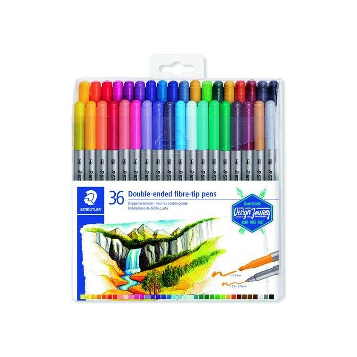 Rotulador Fibra Staedtler 3200 Design Journey Doble Punta Estuche De 36