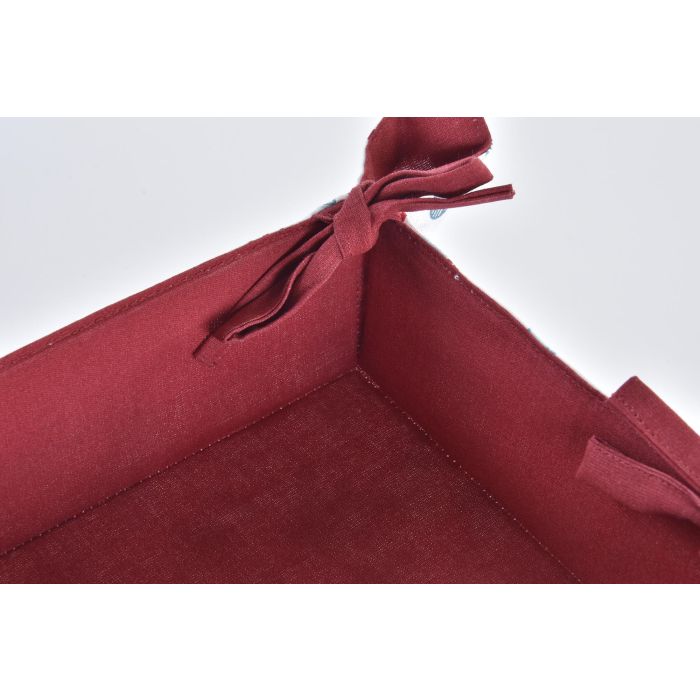 DKD Home Decor Cesta Navidad Moderna Reno Flores Algodón Azul Celeste Rojo 30x30x10 cm Pack 12 Unidades 2
