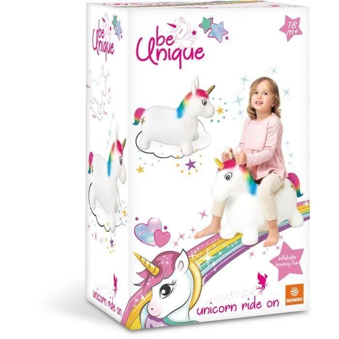 MONDO Unicornio saltador hinchable para montar - PVC - Peso máx. 30 kg 1 MONDO Unicornio saltador hinchable para montar - PVC - Peso máx. 30 kg 1
