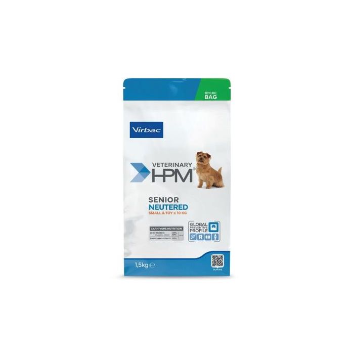 Virbac HPM Canine Senior Neutered Small & Toy - Pienso para Perros Senior Esterilizados Pequeños y Mini - 1,5 kg