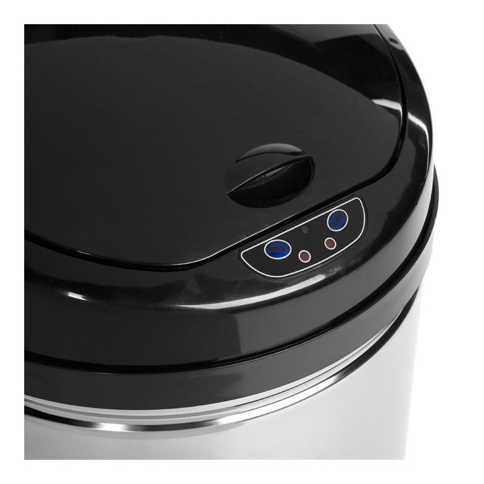 5Five Papelera con sensor de apertura automática modelo Alpha, Acero Inoxidable, Plata/Negro, 42 L 1