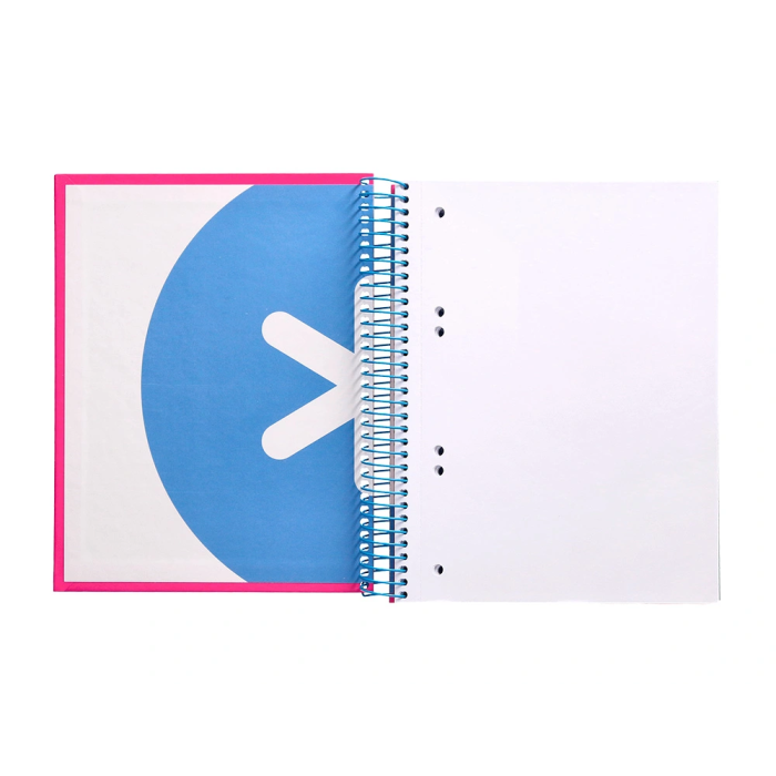 Antartik Cuaderno espiral A5 micro 120 hojas 90 gr liso con bandas color rosa fluor 6