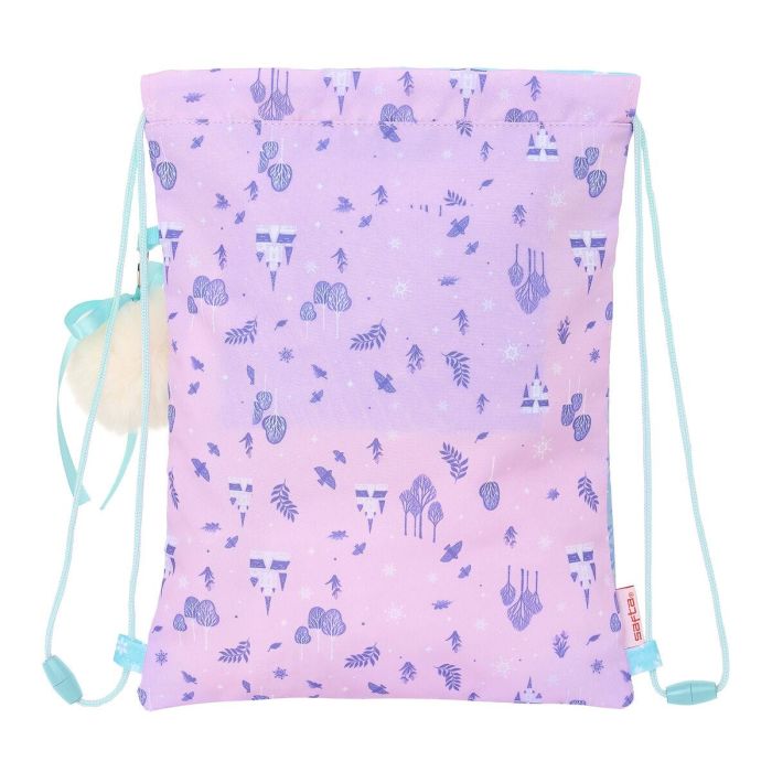 Bolsa Mochila con Cuerdas Frozen Cool days Violeta Azul cielo 26 x 34 x 1 cm 3