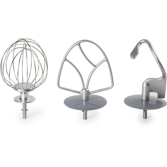 Domo DO9079KR Robot de cocina con motor 1500W, cuenco 6.7L acero inoxidable, batidor, amasador y velocidad progresiva Gris 2